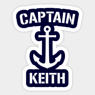 Nautical Captain Keith Personalized Boat Anchor Sticker